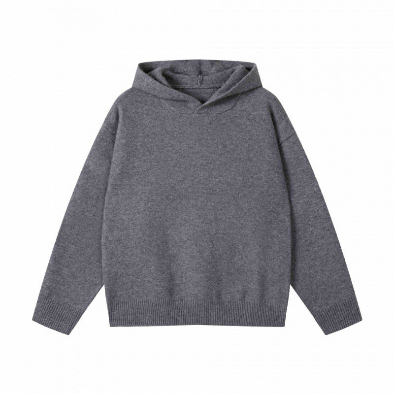Unisex Oversize-Feinstrick-Kapuzenpullover mit Raglanärmeln und geripptem Saum Shop Nory
