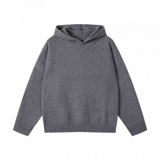 Unisex Oversize-Feinstrick-Kapuzenpullover mit Raglanärmeln und geripptem Saum Shop Nory