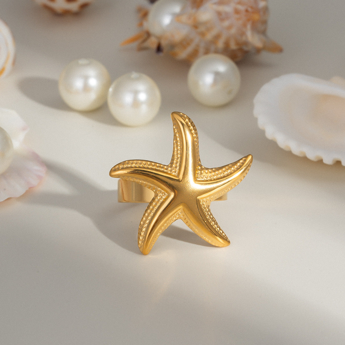 Damen Verstellbarer Sternenhaut Ring mit Edelstahlverarbeitung Shop Nory
