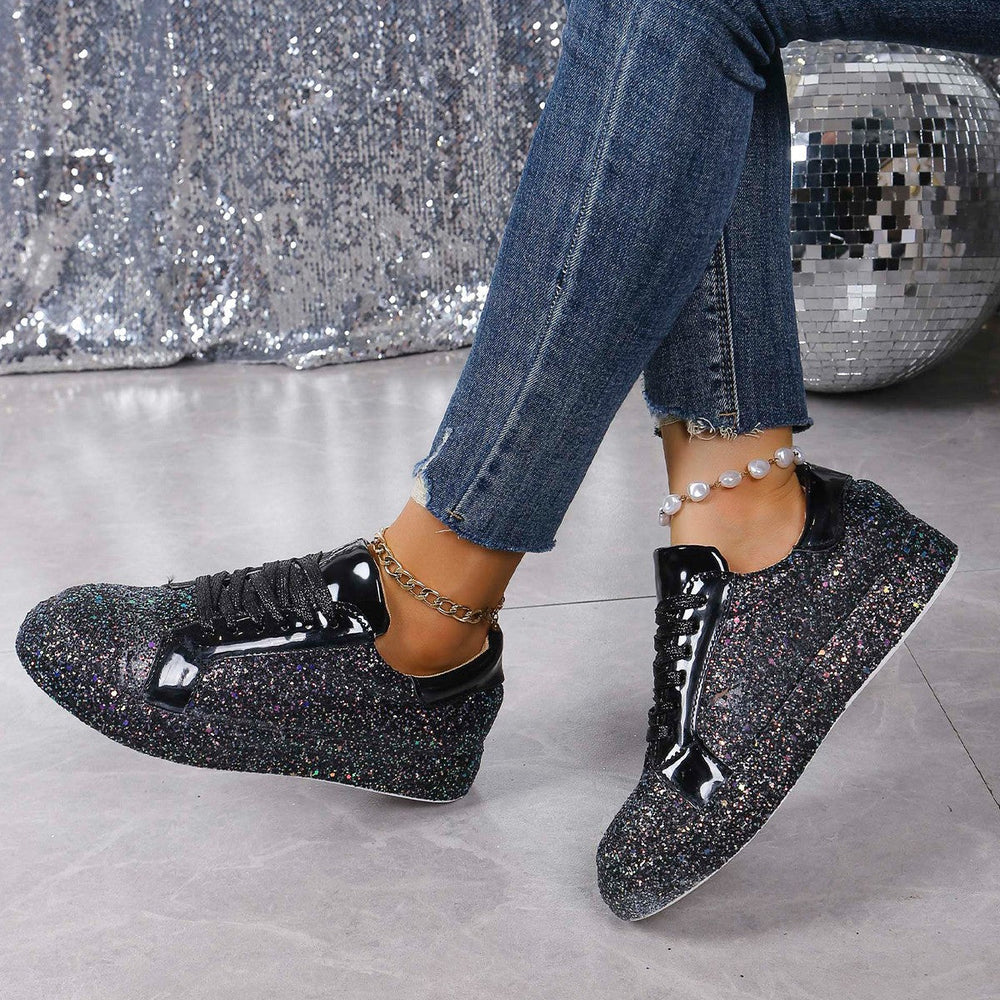 Damen Glitzernde Sneakers mit hohem Komfort und modischem Design