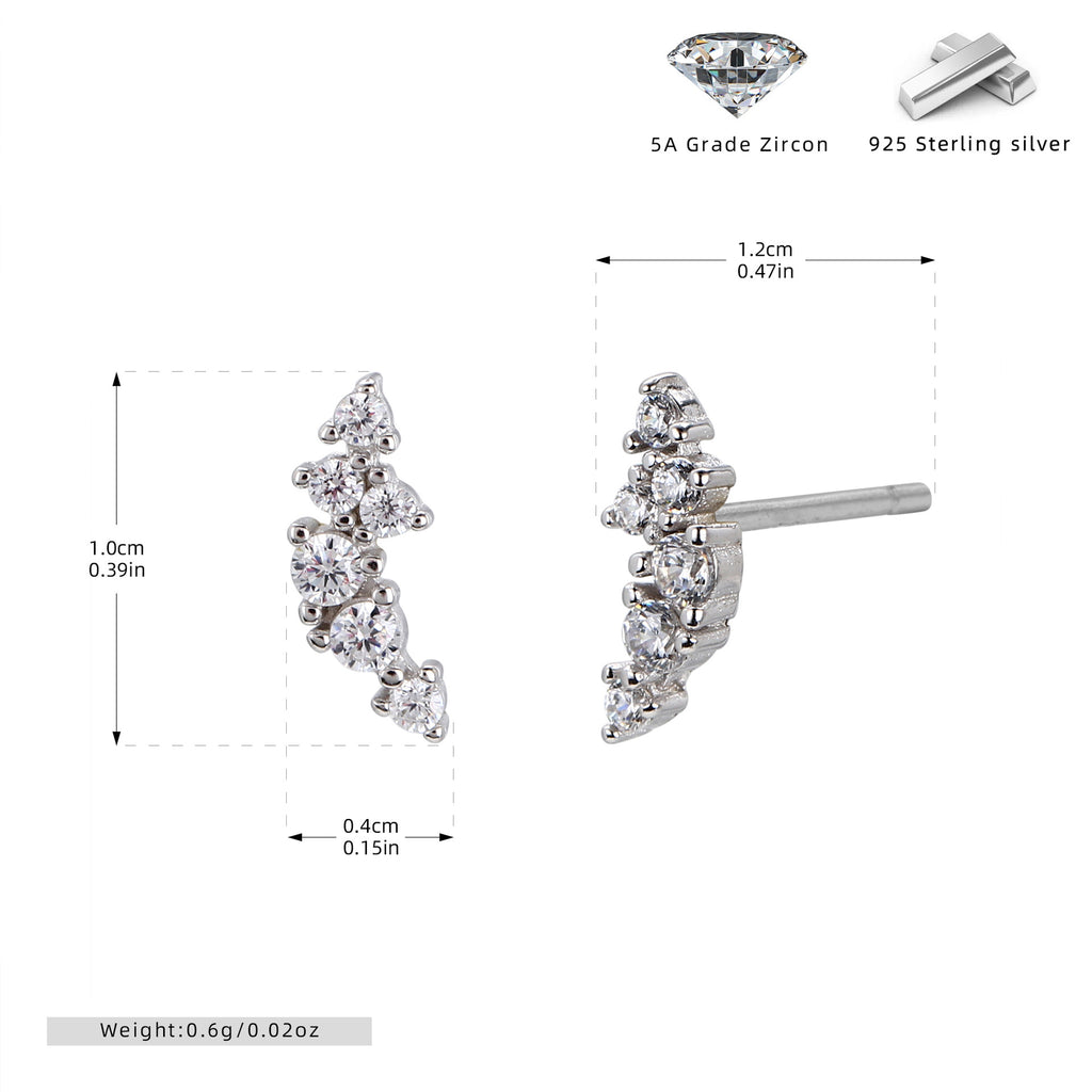 Damen Ohrstecker im modernen Zickzackdesign aus hochwertigem 925 Sterling Silber Shop Nory