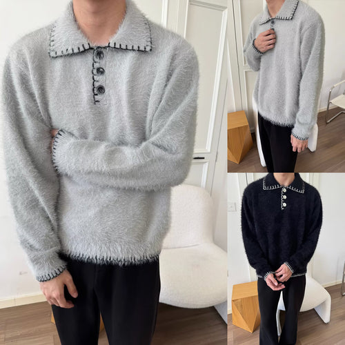 Damen Kuscheliger Grobstrickpullover mit Polokragen Shop Nory