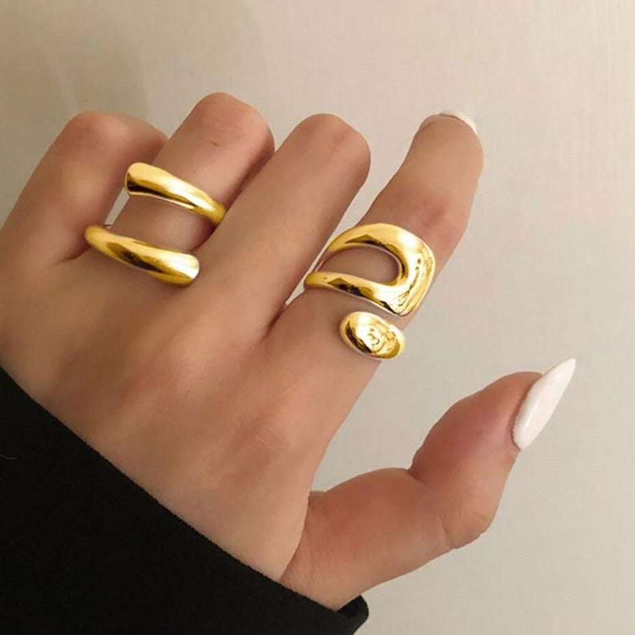 Damen Ring-Set mit kunstvollem skulpturalem Design Shop Nory