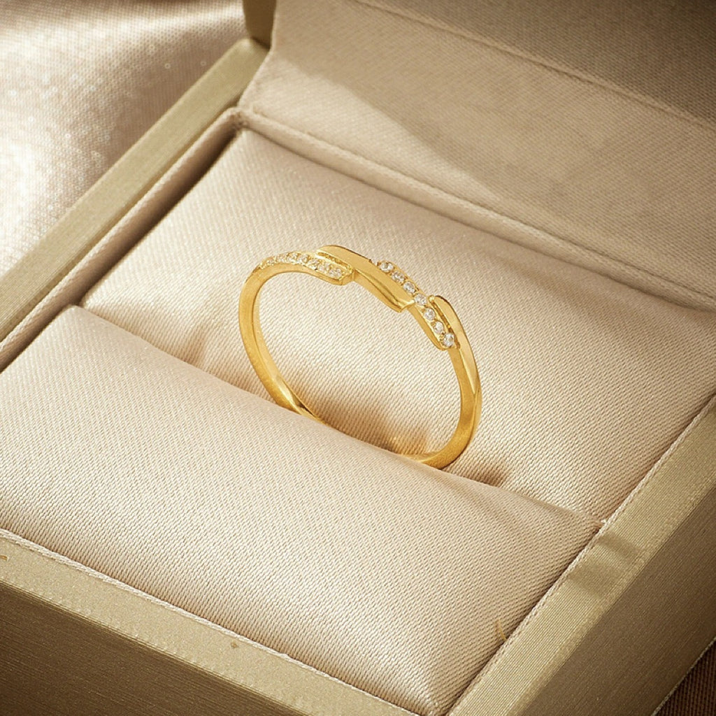 Damen Zeitgenössischer Ring mit Kristall-Akzenten Shop Nory