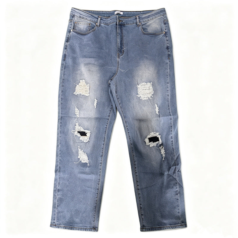 Herren Enganliegende Ripped Jeans Shop Nory