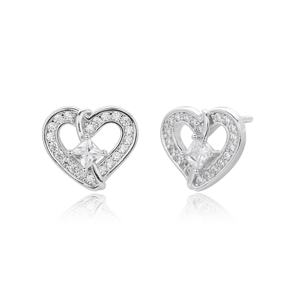 Damen Ohrstecker im Herzdesign aus 925 Sterling Silber Shop Nory
