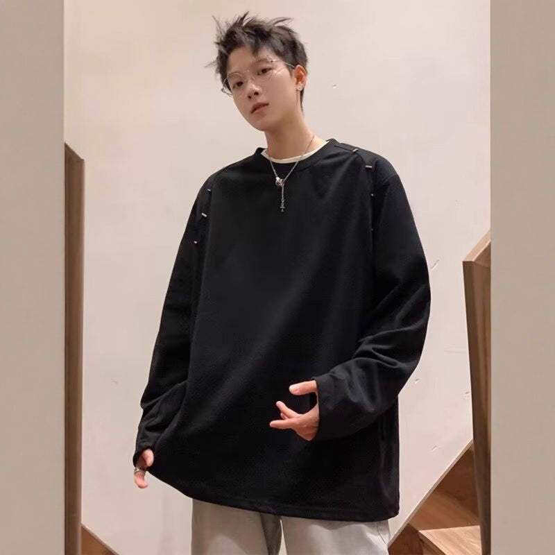 Herren Oversize-Sweatshirt mit Sicherheitsnadel-Details und Drop-Shoulder Shop Nory