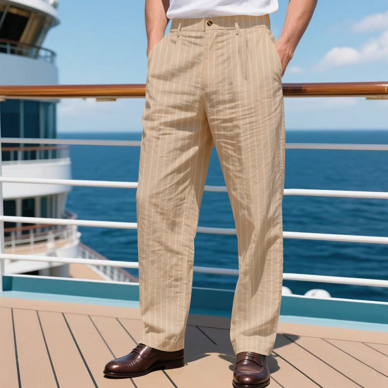Herren elegante Anzughose mit schmalen Nadelstreifen