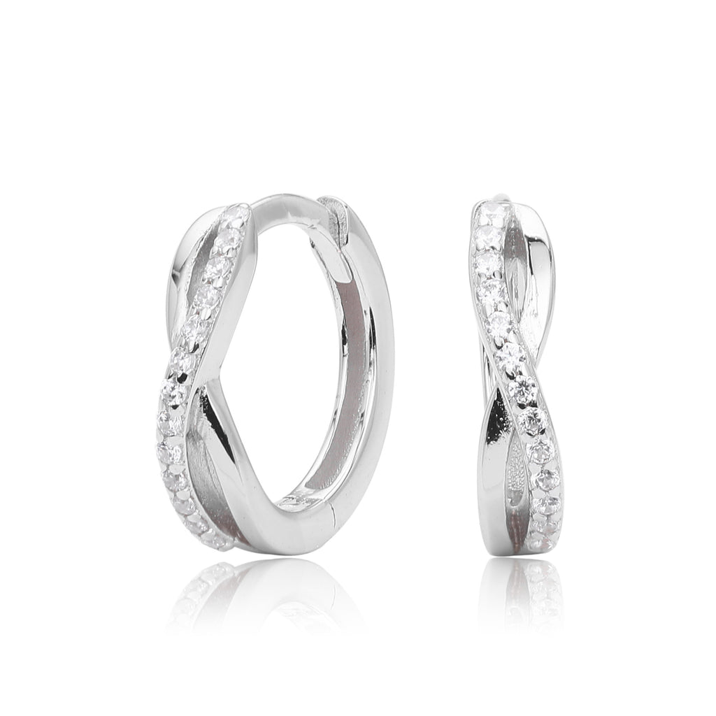 Damen Ohrhänger mit einzigartigem Design aus 925 Sterling Silber und funkelnden Zirkonia Shop Nory