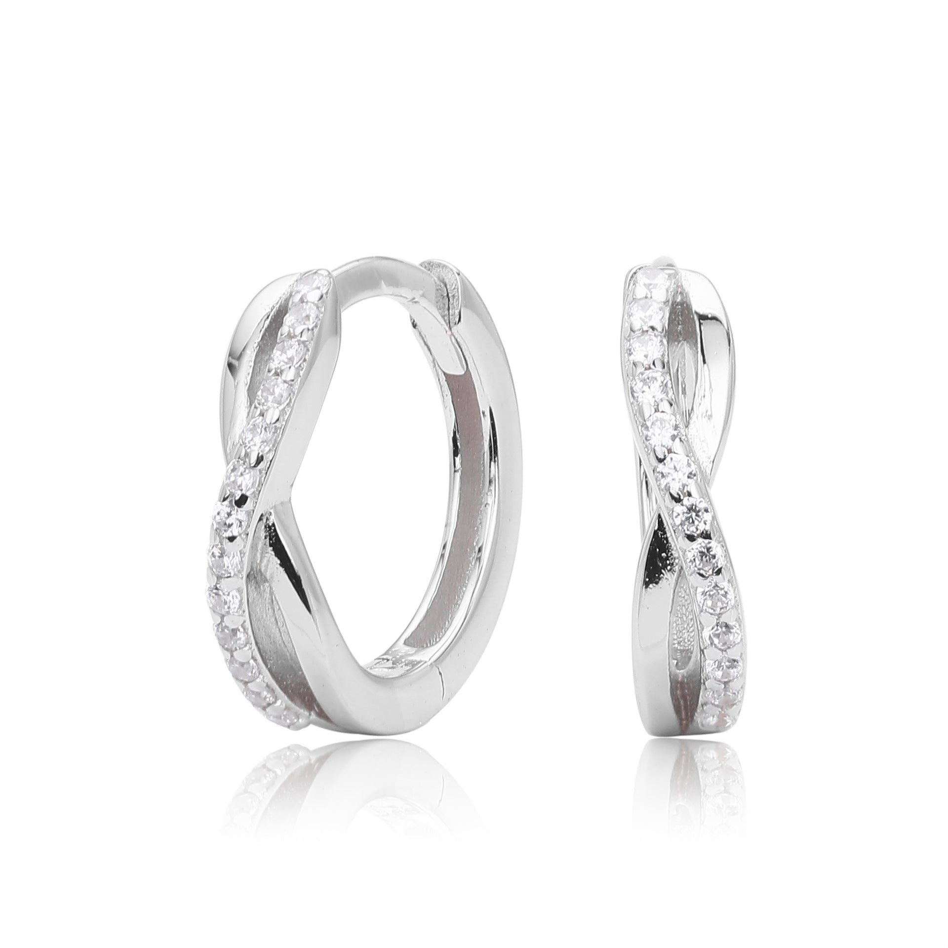 Damen Ohrhänger mit einzigartigem Design aus 925 Sterling Silber und funkelnden Zirkonia Shop Nory