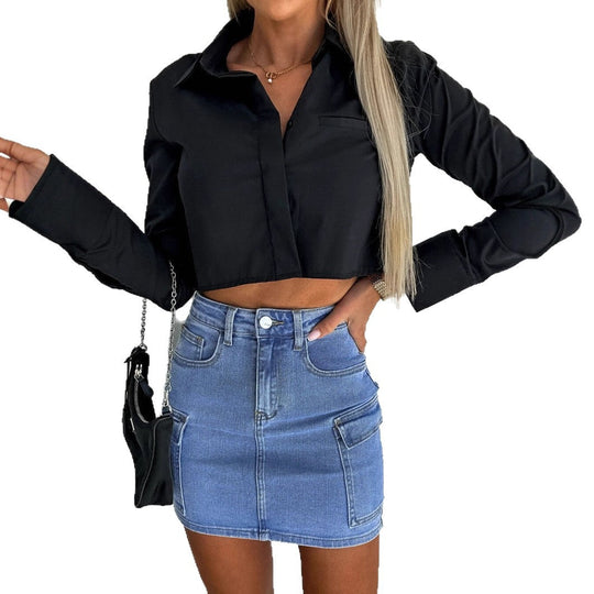 Damen Denim Minirock mit praktischen Seitentaschen und modernem Schnitt
