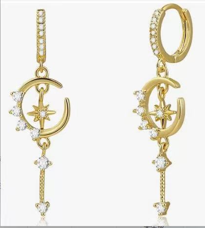 Damen Ohrhänger mit Mond- und Sternenmotiv Shop Nory