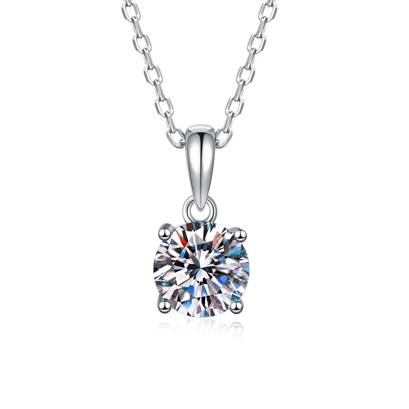 Damen Halskette mit funkelndem Kristallanhänger und hochwertiger Silberkette Shop Nory