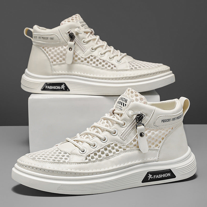 Damen Sportliche High-Top Sneakers mit atmungsaktivem Mesh-Design