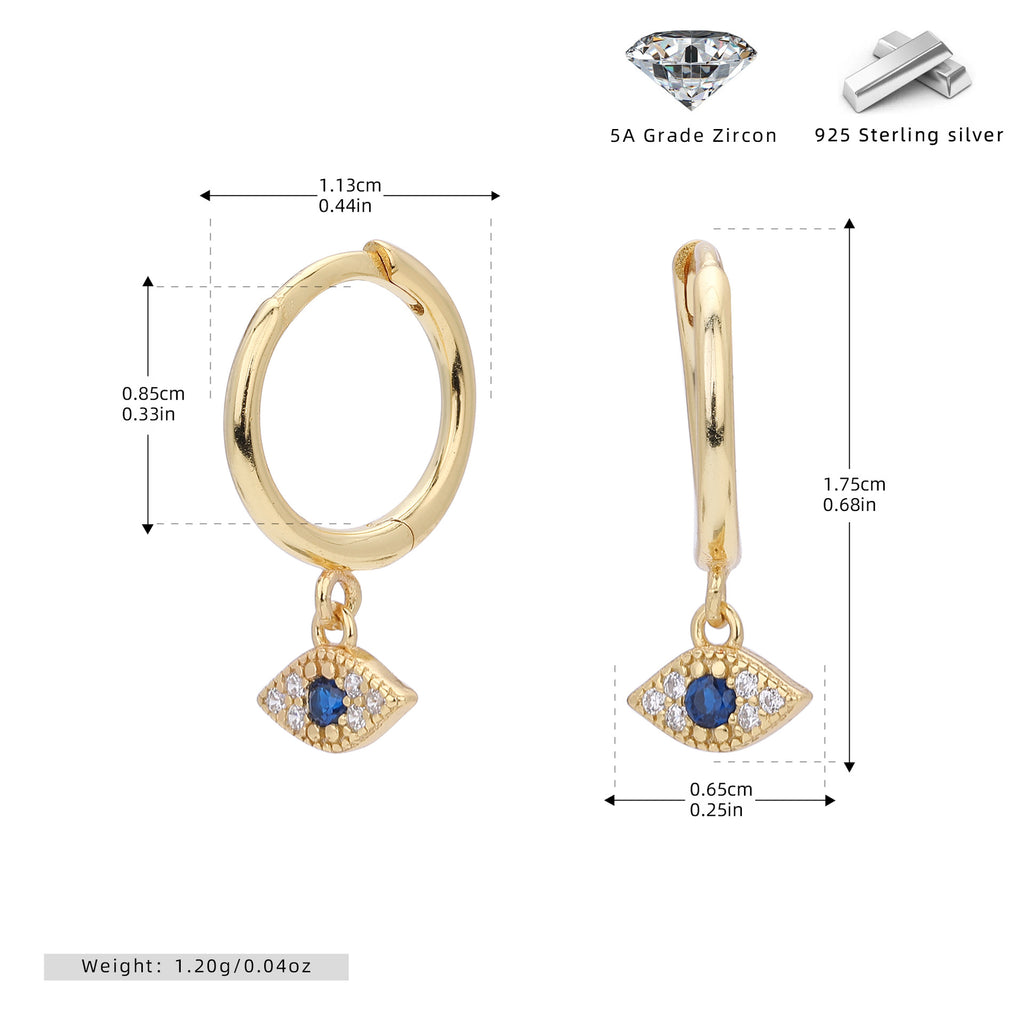 Damen Ohrhänger mit schützendem Augenmotiv aus hochwertigem 925 Sterling Silber Shop Nory