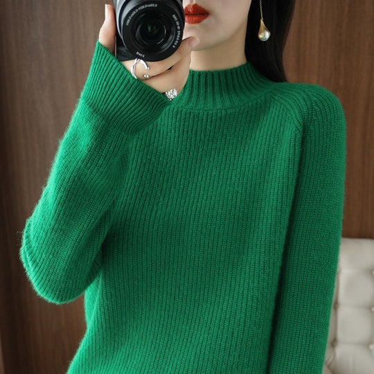 Damen Kurz-Stehkragenpullover aus feinem Feinstrick mit kaschmirähnlicher Weichheit und Raglanärmeln Shop Nory