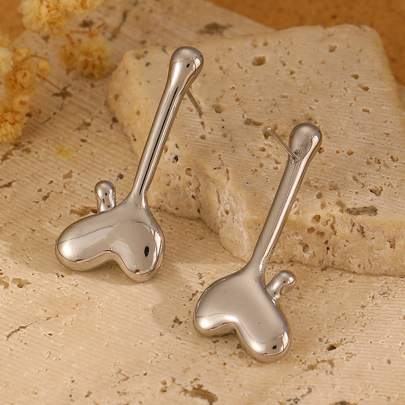 Damen Ohrstecker mit herzförmigem Design Shop Nory