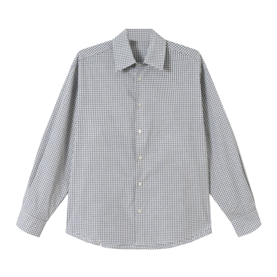 Herren Kariertes Relaxed-Fit Hemd mit Kentkragen, gerundetem Saum und durchgehender Knopfleiste Shop Nory