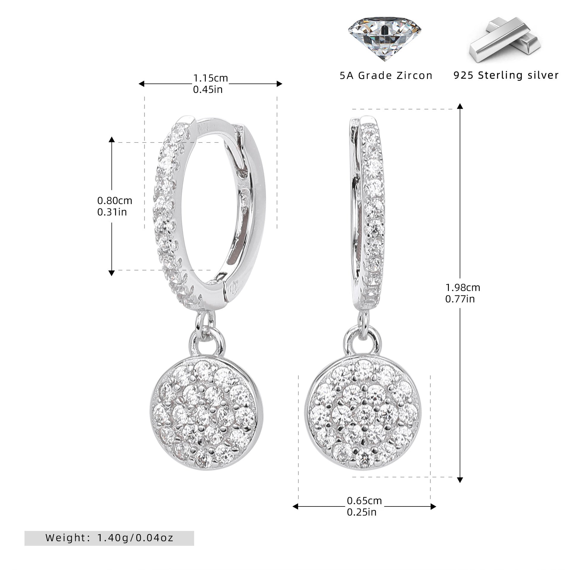 Damen Ohrringe mit funkelndem Zirkonbesatz und elegantem Design Shop Nory