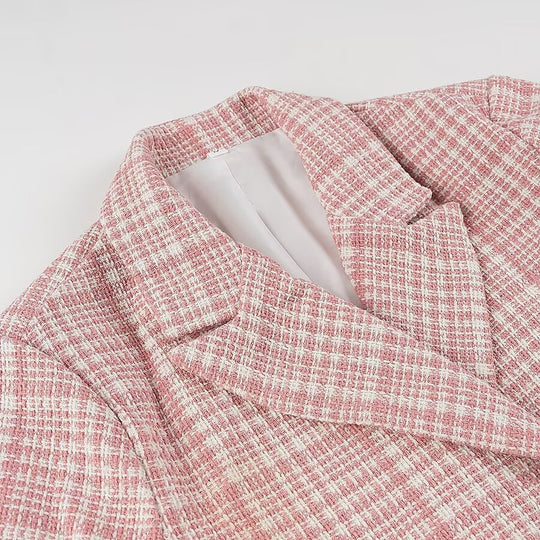 Damen Kurzblazer im Bouclé‑Tweed mit Reverskragen und Zierknöpfen Shop Nory