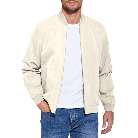 Herren Leichter Baumwoll‑Mix Bomberblouson mit Rippbündchen und verdecktem Reißverschluss Shop Nory