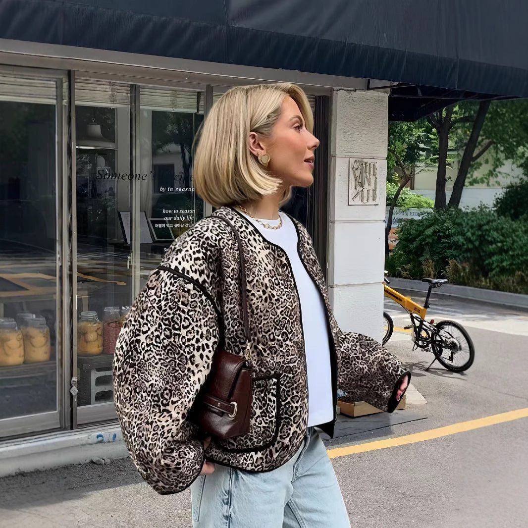 Damen attraktive Jacke im angesagten Leopardenmuster