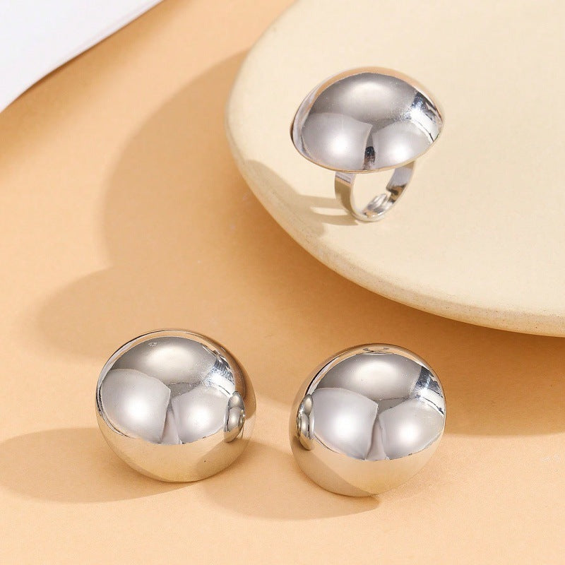 Damen Ohrringe mit klassischem, glänzendem Kugeldesign Shop Nory