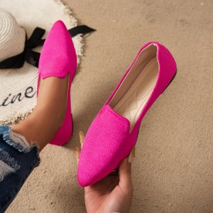 Damen Ballerinas mit eleganter Tweed-Oberfläche