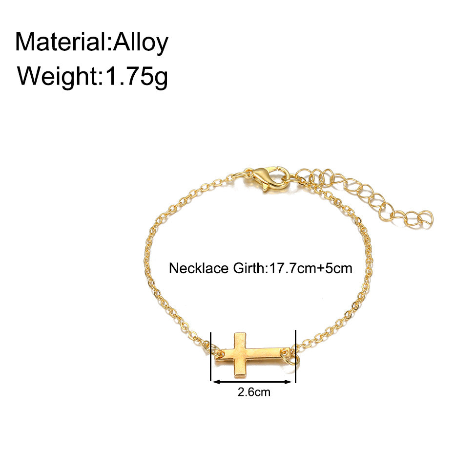 Damen Armkette mit schlichtem Kreuz-Anhänger Shop Nory