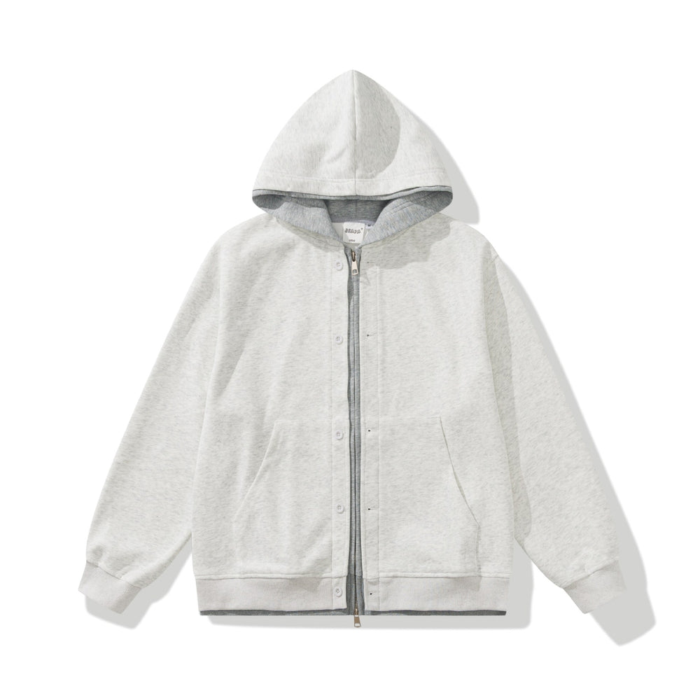 Unisex Boxy-Kapuzenzipjacke aus French-Terry Shop Nory