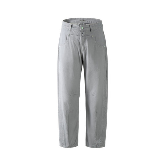 Damen Utility-Hose mit hoher Taille, geradem Bein und Ziernähten Shop Nory