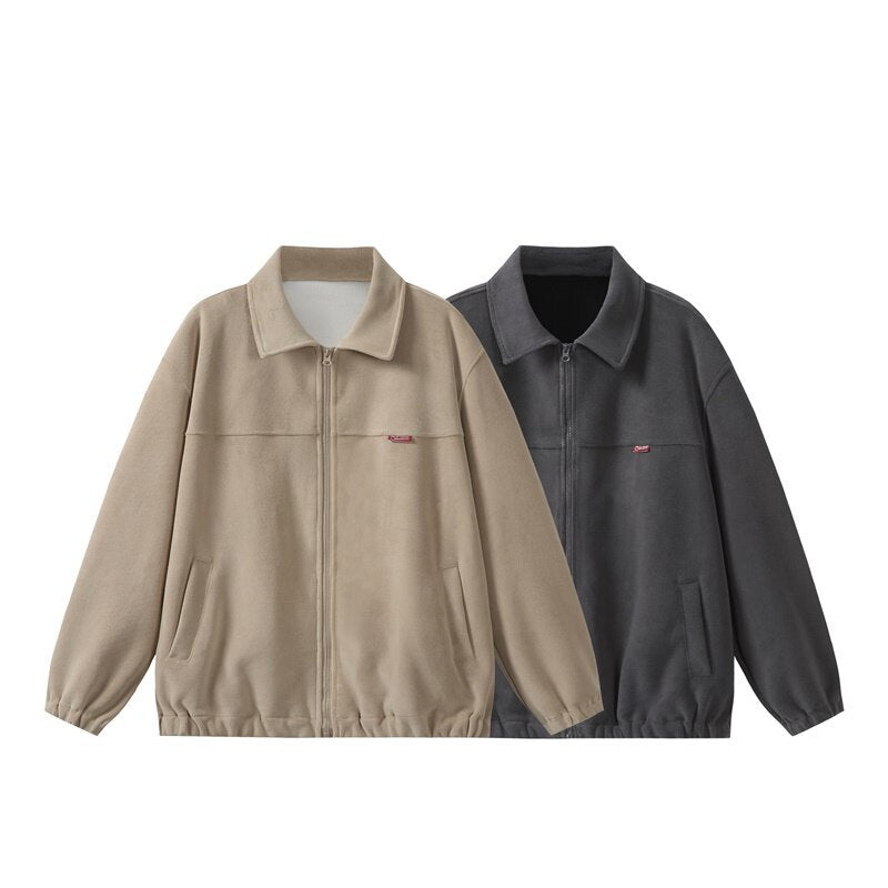 Unisex Fleece‑Blousonjacke im Boxy‑Cut mit Hemdkragen, durchgehendem Reißverschluss und elastischem Saum Shop Nory