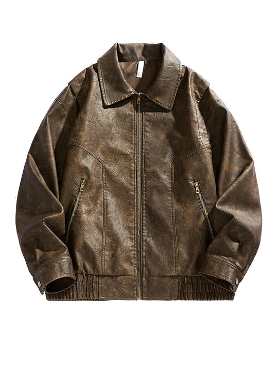 Herren kurz geschnittene jacke mit elastischem Bund und Taschen