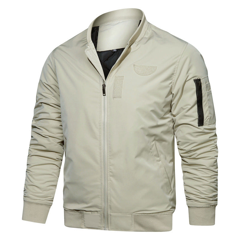 Herren leichter Nylon‑Bomber mit minimalistischem Stehkragen, Ärmel‑Organizer und windabweisender Shell Shop Nory