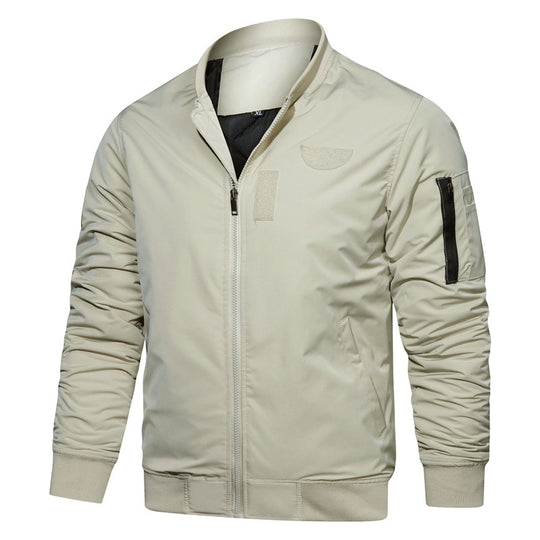 Herren leichter Nylon‑Bomber mit minimalistischem Stehkragen, Ärmel‑Organizer und windabweisender Shell Shop Nory