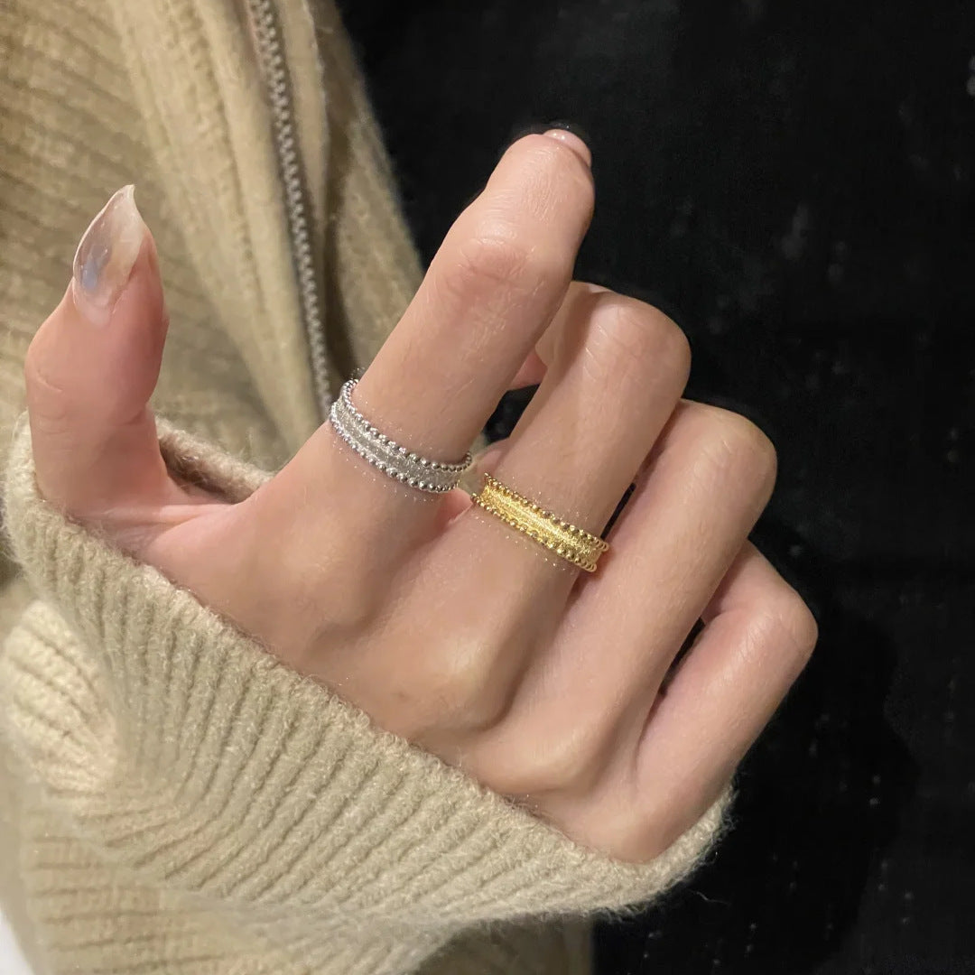 Damen Offener Ring mit kunstvoller Perlenstruktur Shop Nory