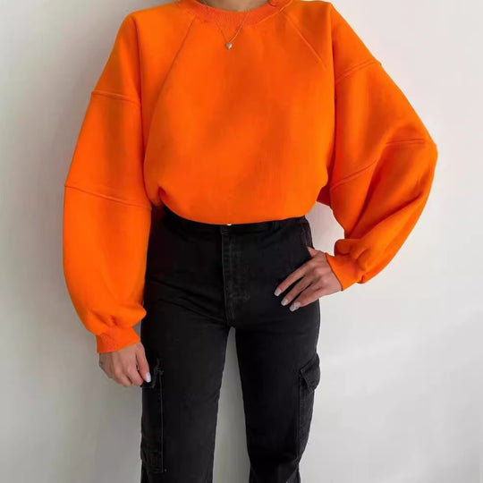 Damen Komfort-Loungewear Kombination Oversize-Sweatshirt mit High-Waist Biker-Shorts Shop Nory