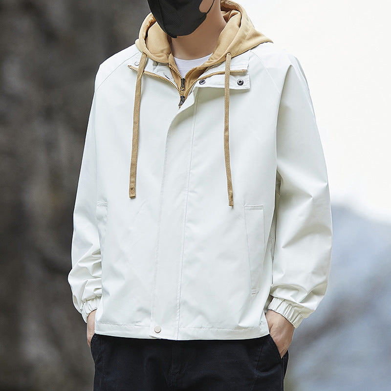 Herren Leichte Regenjacke mit verstellbarem Kapuzenkragen Shop Nory
