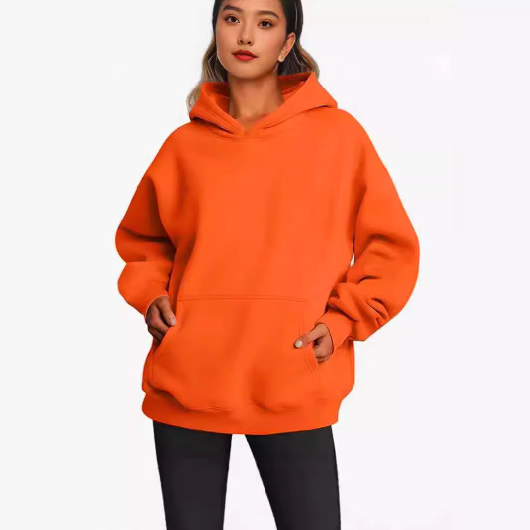 Damen nan Longline-Oversize Hoodie mit tiefer Schulter, verstärkter Kängurutasche und geripptem Saum Shop Nory