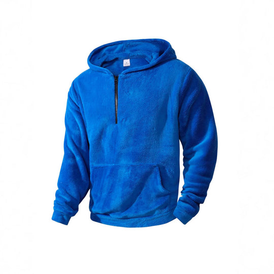 Herren kuscheliger Microfleece-Hoodie mit Halbzip, Kapuze und Kängurutasche Shop Nory