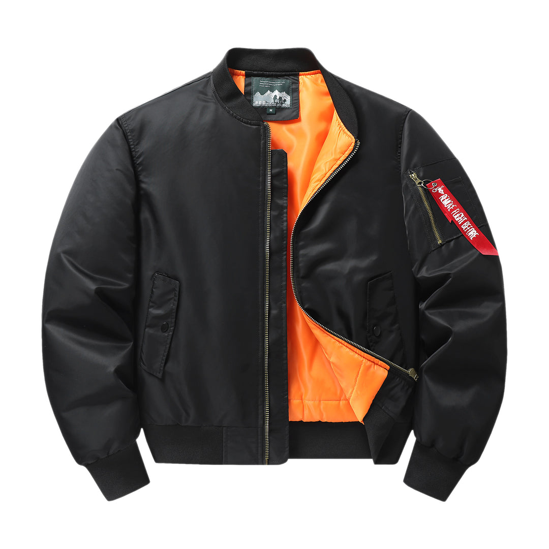 Herren Flieger-Bomberjacke mit kontrastfutter winddichtem Shell und Ärmel-Utilitytasche Shop Nory