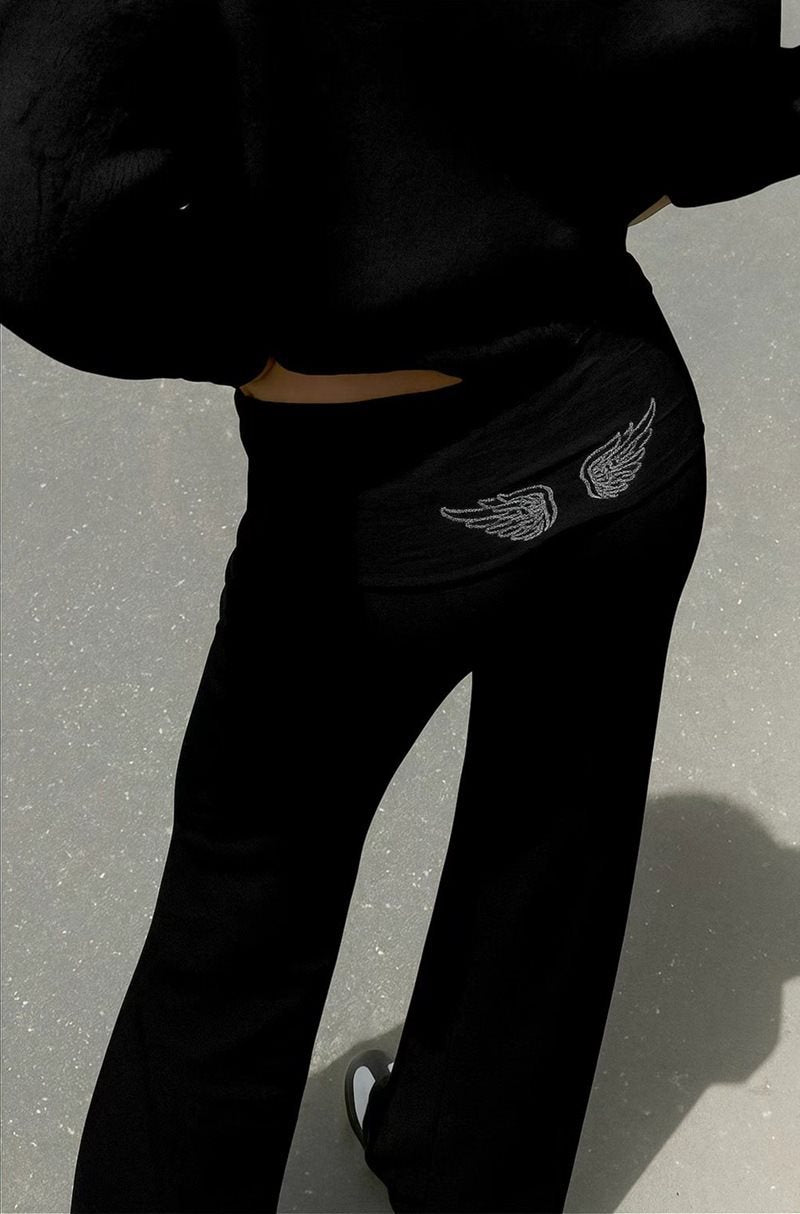 Damen Weite Palazzo-Yoga-Hose mit hohem Umschlagbund Shop Nory