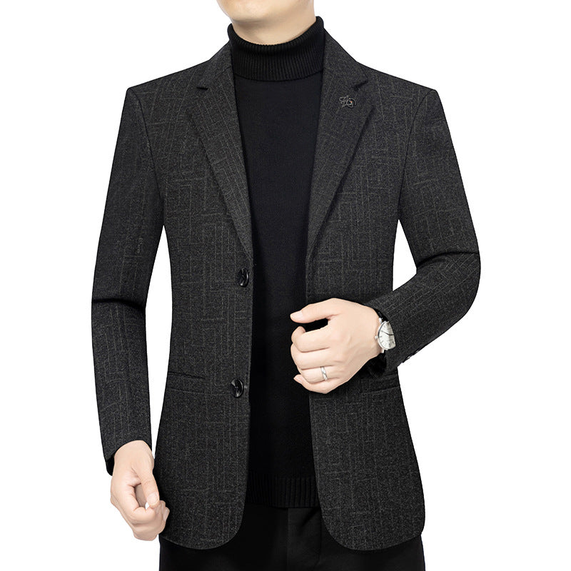 Herren Tailliertes Sakko aus Wollmix mit feinem geometrischem Strukturmuster und fallendem Revers Shop Nory