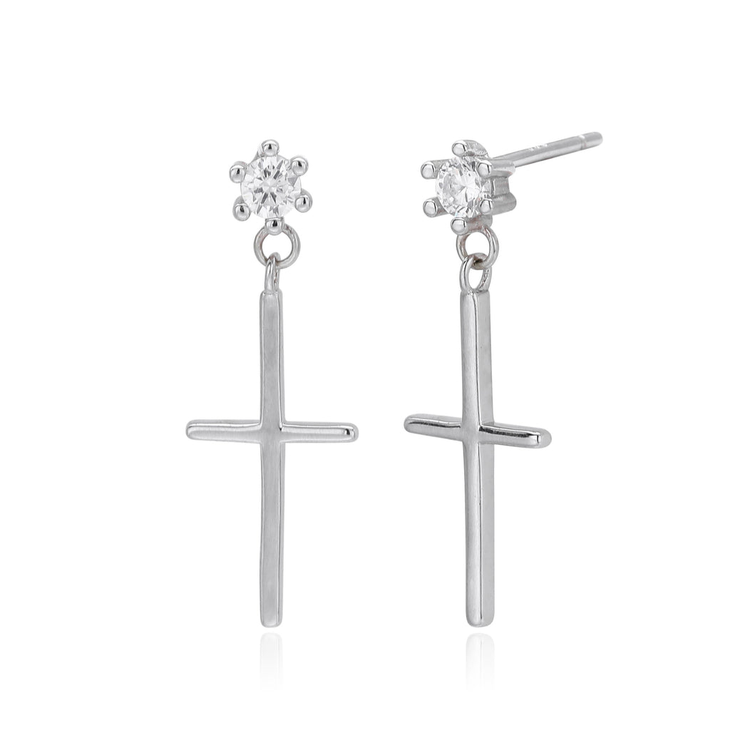 Damen Ohrhänger mit stilvollem Kreuzdesign aus 925 Sterling Silber Shop Nory