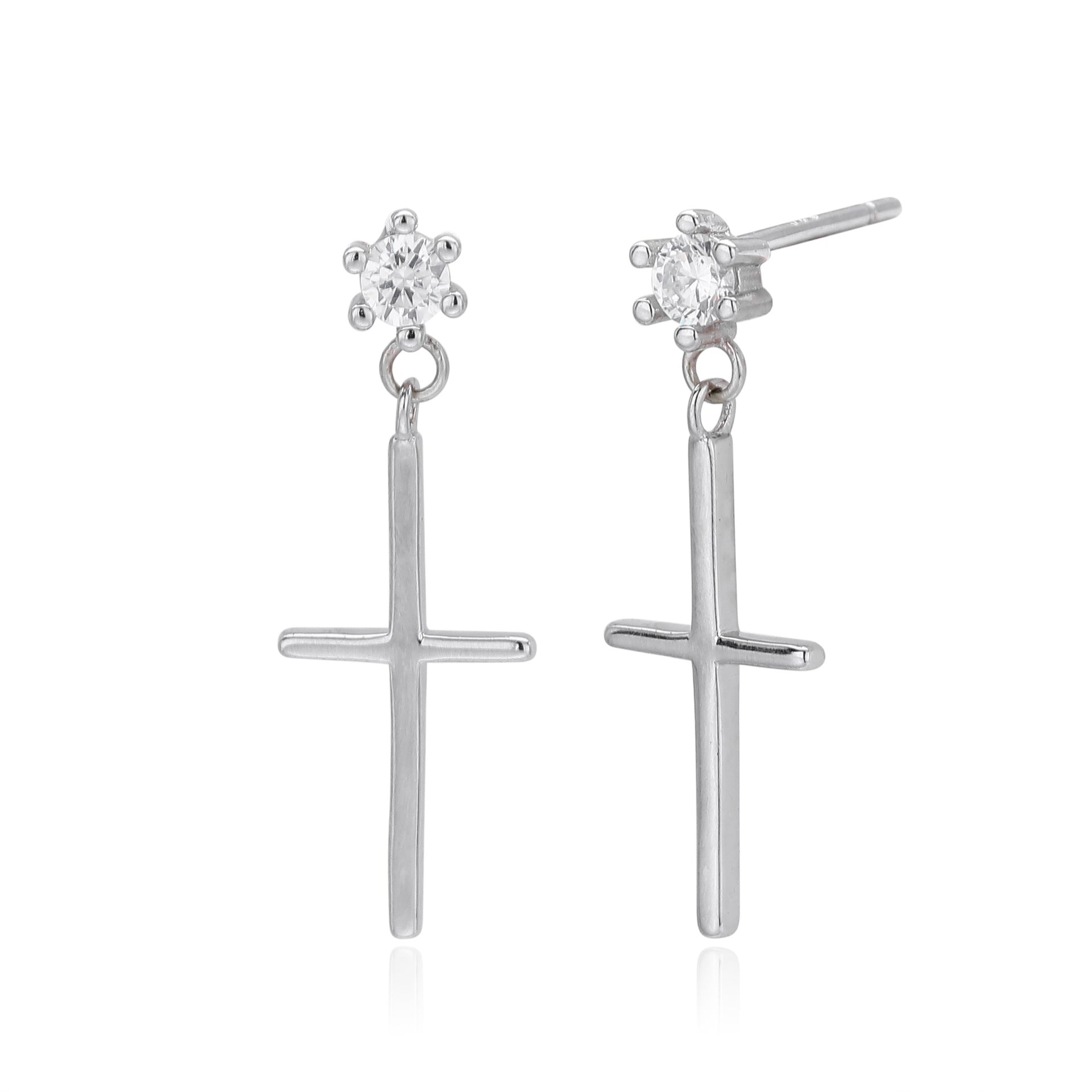 Damen Ohrhänger mit stilvollem Kreuzdesign aus 925 Sterling Silber Shop Nory