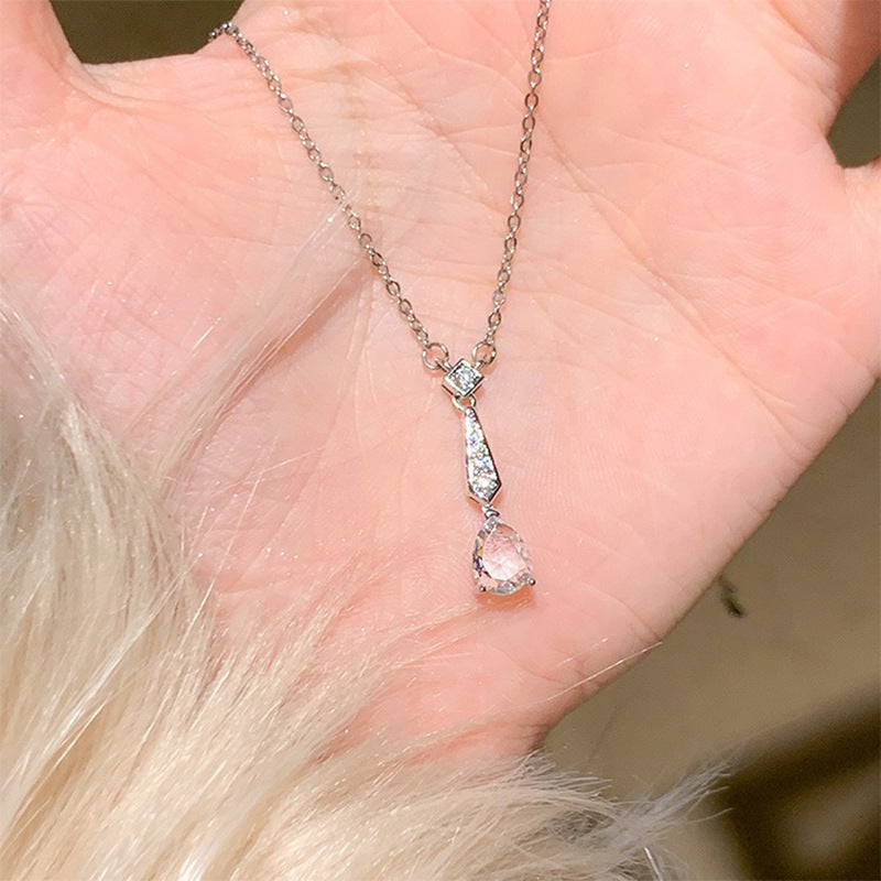 Damen Eleganter Kragenanhänger aus Echt Silber mit Kristall Shop Nory