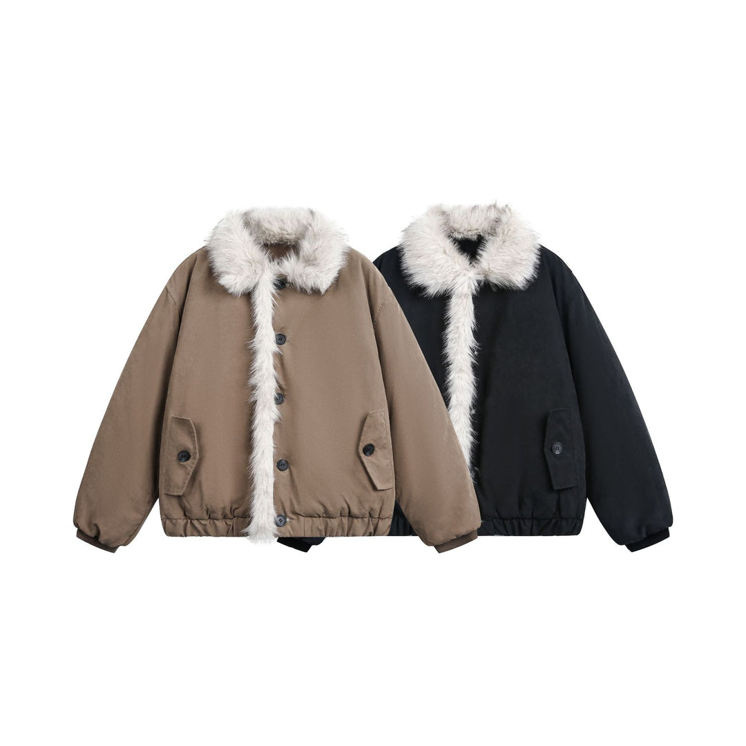 Damen Kurzblouson im Boxy-Cut mit breitem Kunstfellkragen Shop Nory