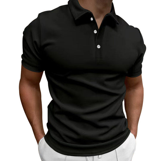 Herren nan schlank geschnittenes Stretch-Poloshirt mit Kentkragen und elastischem Saum Shopnory