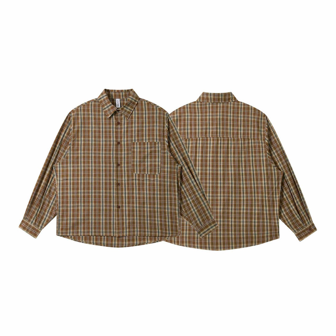 Herren Lockeres Karo-Workshirt aus Baumwollmischung mit aufgesetzter Brusttasche Shop Nory