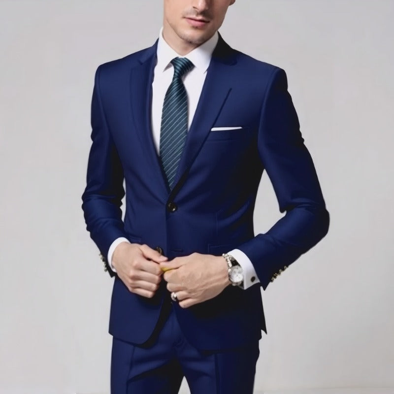 Herren Taillierter Zweiteiler-Anzug mit schmalem Revers und Ein-Knopf-Verschluss Shop Nory
